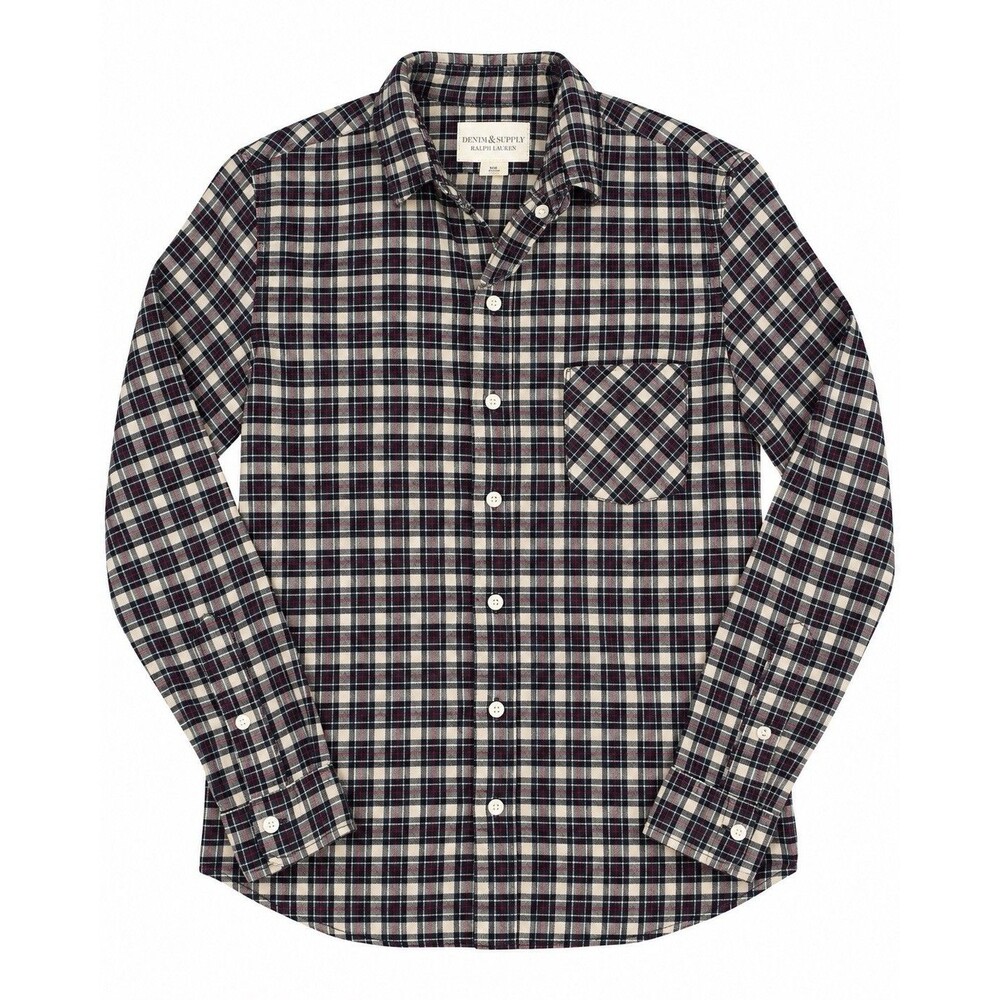 Denim & Supply Ralph Lauren Plaid Flannel Women Shirt M Tomboy Cotton Shirt